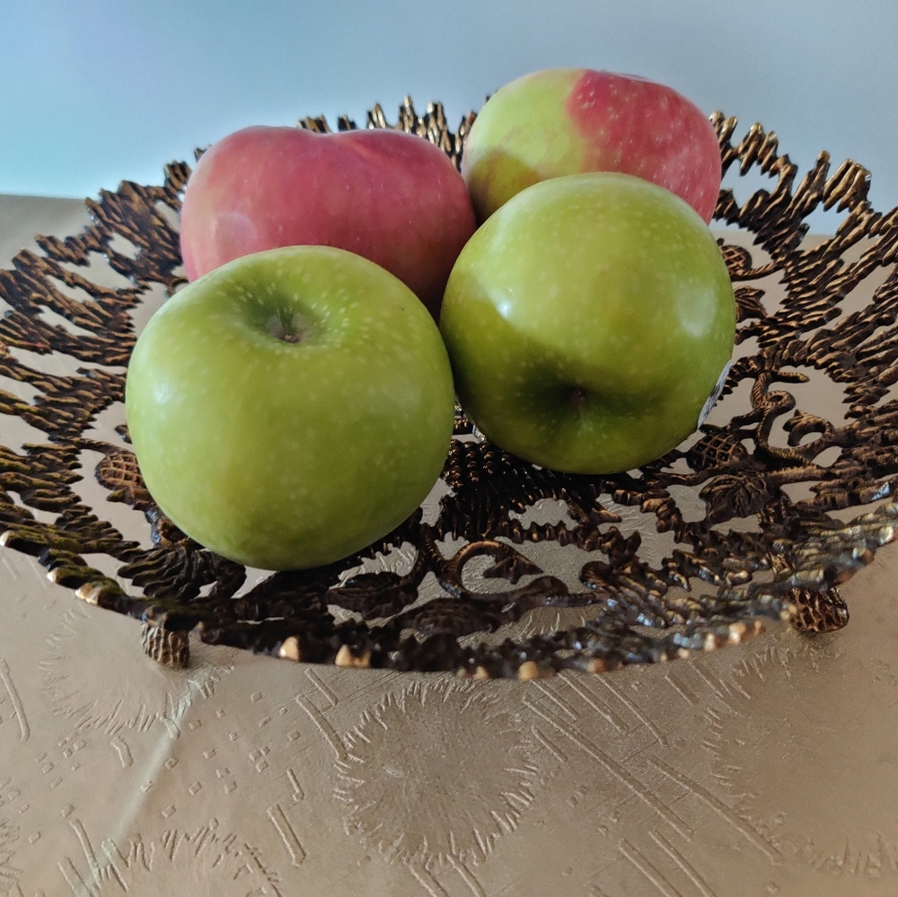 Vintage Modernist Solid Brass Footed Tray Plate Made in Israel - Picture 2 of 9